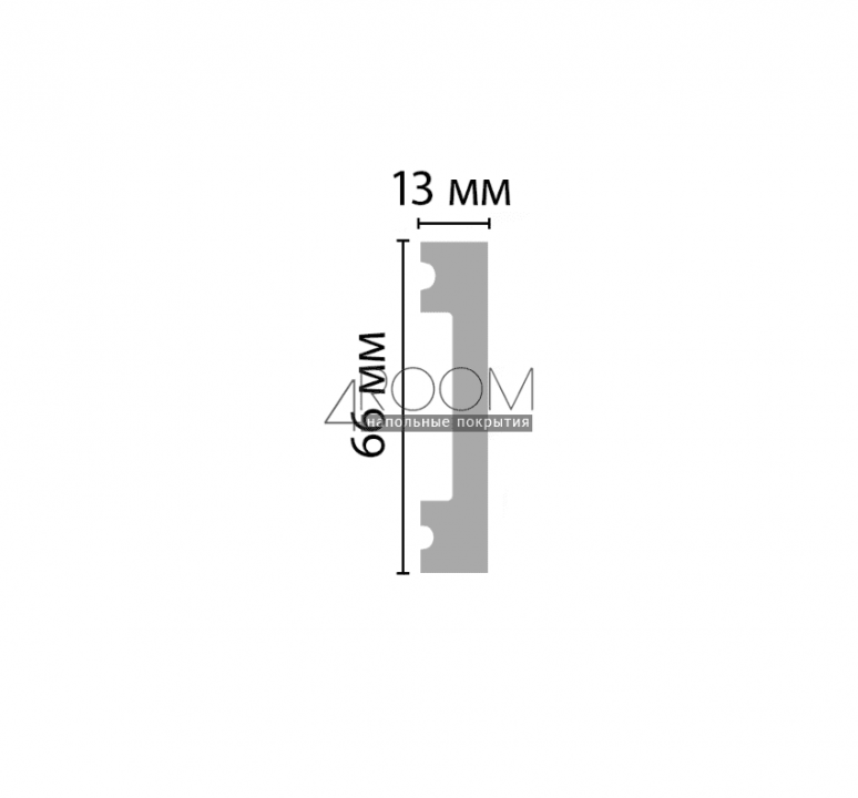 Цветной плинтус (молдинг, рейка) из дюрополимера DECOMASTER D157-1634 ДМ (66*13*2900мм)
