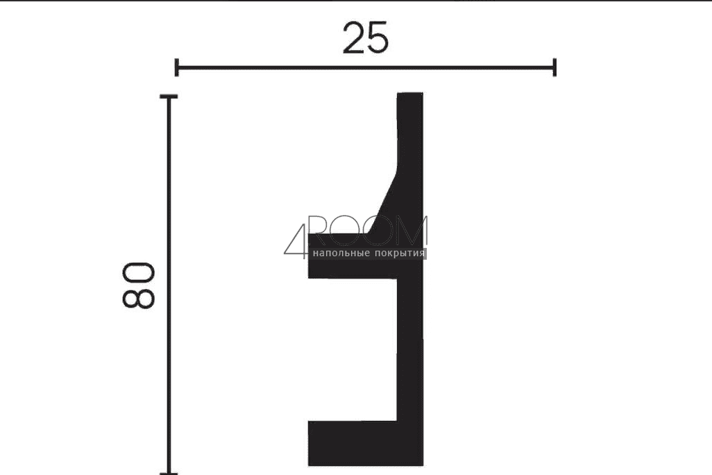 Карниз профиль из дюрополимера под подсветку DD615 Decor Dizayn 80х25х2000мм