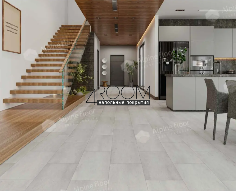 Кварц-виниловая, клеевая LVT плитка Alpine Floor Light Stone LVT, Дорсет ECO-15-12, 608х303х2,5мм, 43 класс
