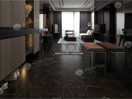 Кварц-виниловая, клеевая LVT плитка Alpine Floor Light Stone LVT, Неро ECO-15-21, 608х303х2,5мм, 43 класс