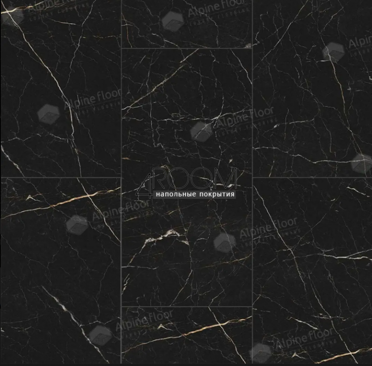Кварц-виниловая, клеевая LVT плитка Alpine Floor Light Stone LVT, Неро ECO-15-21, 608х303х2,5мм, 43 класс