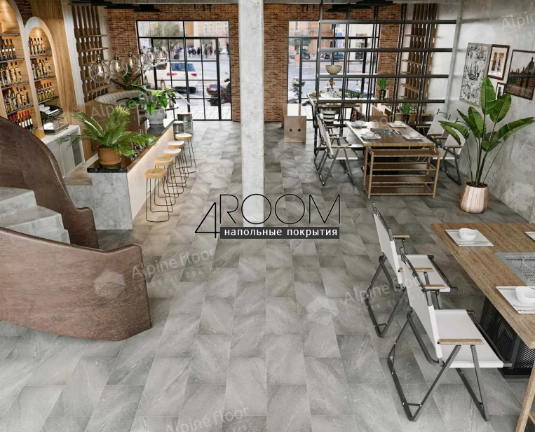 Кварц-виниловая, клеевая LVT плитка Alpine Floor Light Stone LVT, Авенгтон ECO-15-18, 608х303х2,5мм, 43 класс