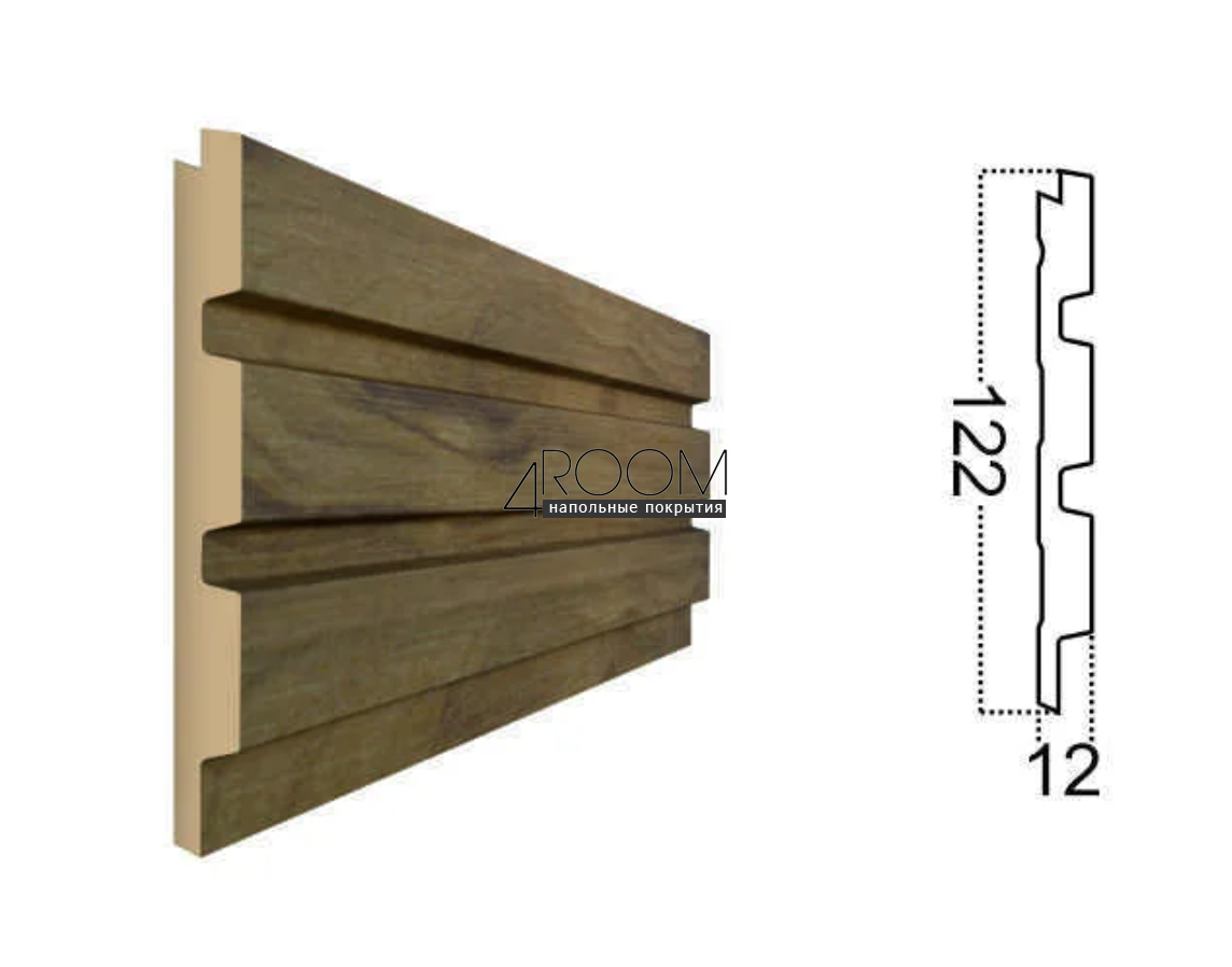 Стеновая 3D Панель Paolo Arte Konture, Kr204SP-14/2,7 Дуб, 122х12х2700мм