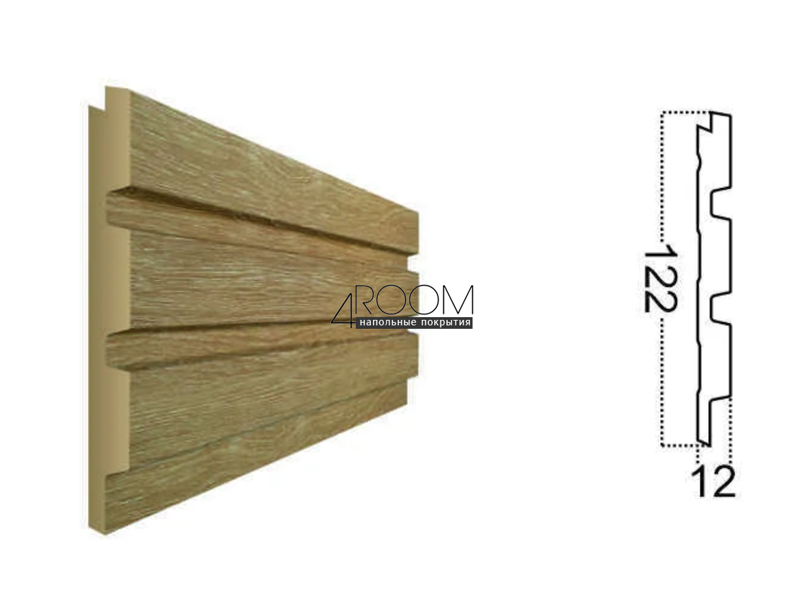 Стеновая 3D Панель Paolo Arte Konture, Kr204SP-6/2,7 Дуб, 122х12х2700мм
