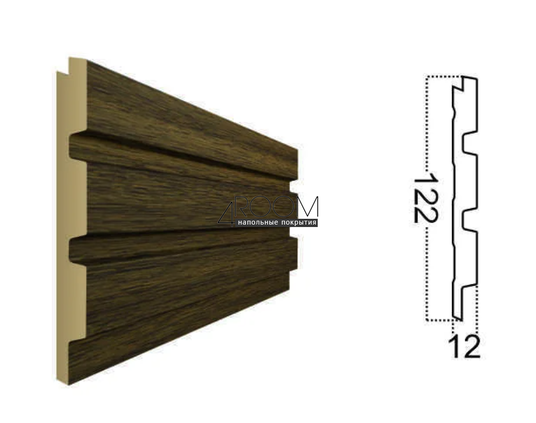 Стеновая 3D Панель Paolo Arte Konture, Kr204SP-7/2,7 Орех, 122х12х2700мм