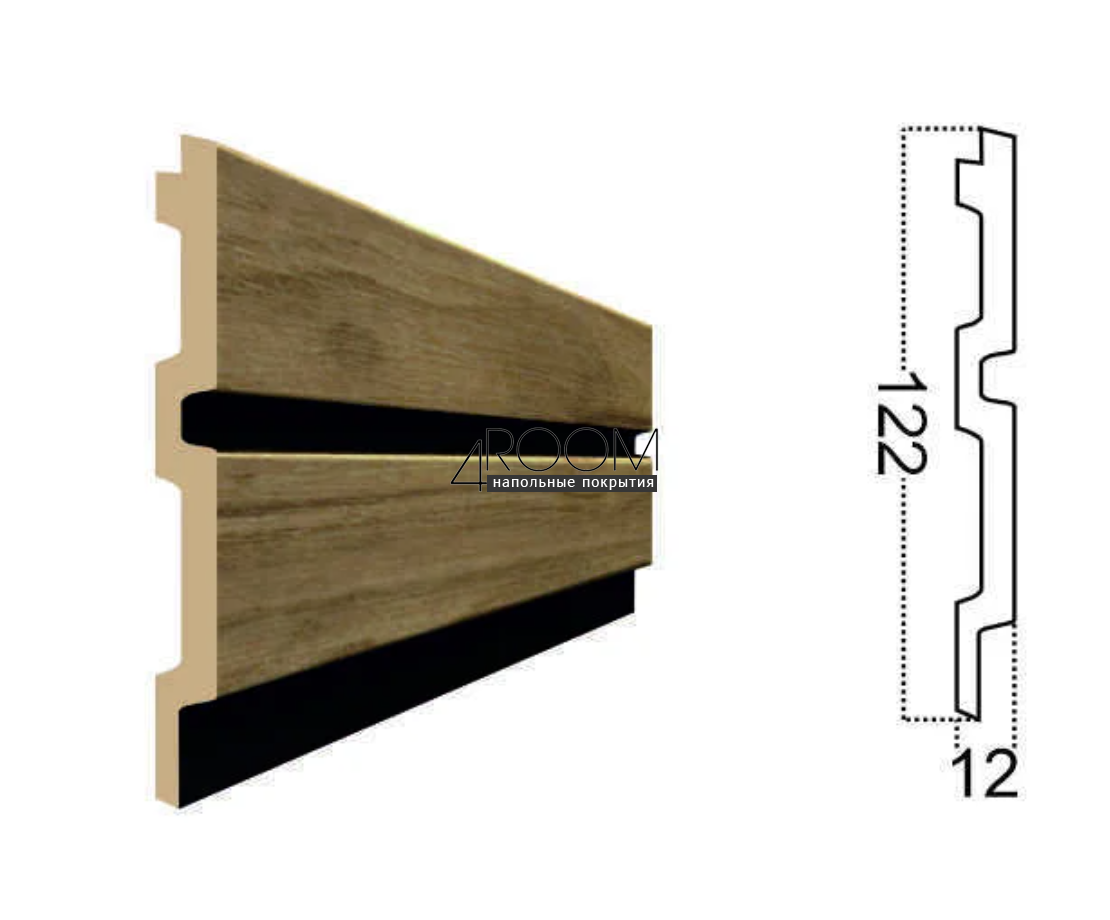 Стеновая 3D Панель Paolo Arte Konture, Kr212SP-14A/2,7 Дуб, 122х12х2700мм