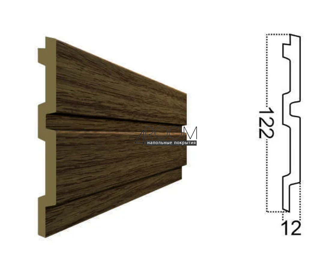 Стеновая 3D Панель Paolo Arte Konture, Kr212SP-7/2,7 Орех, 122х12х2700мм