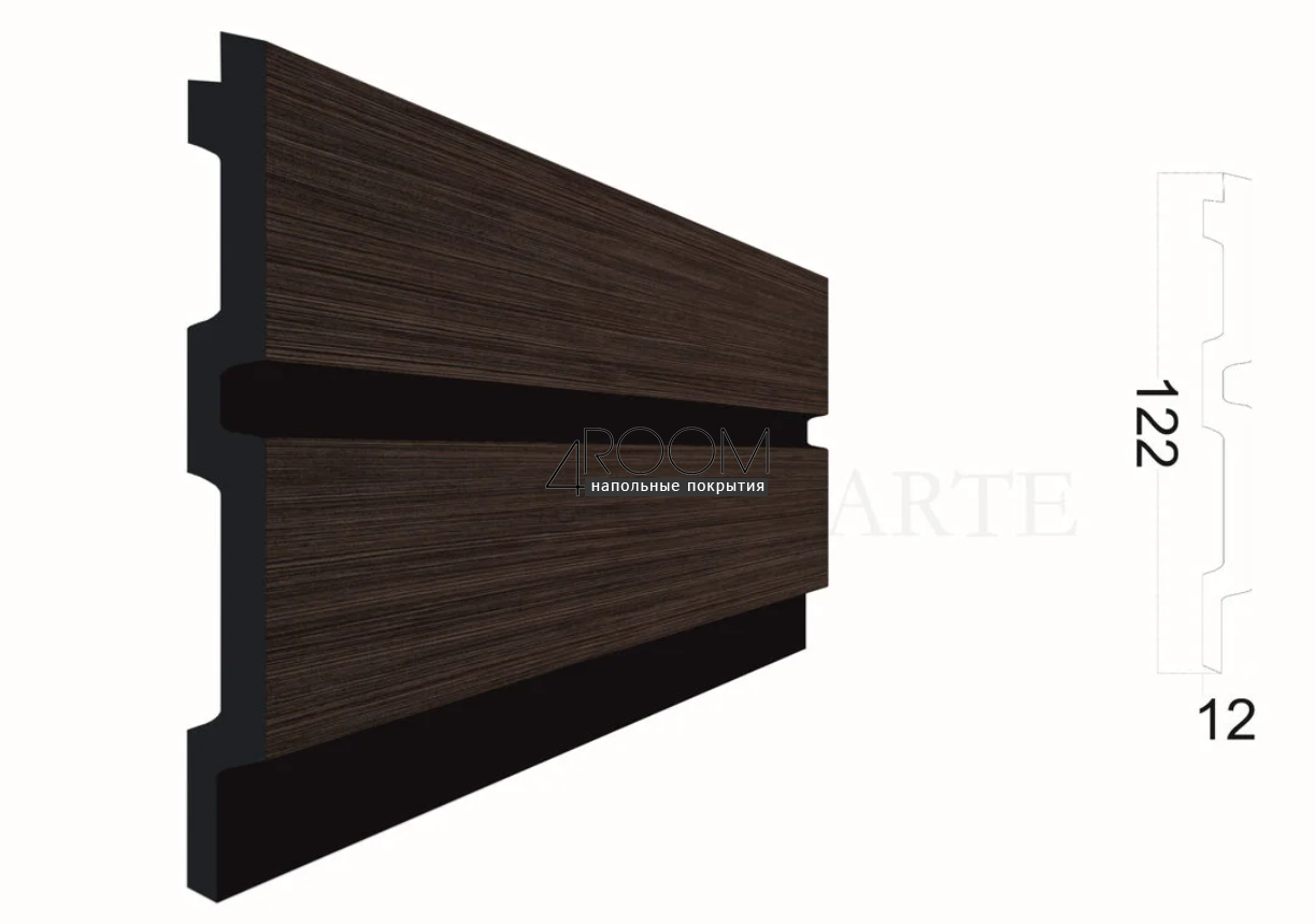 Стеновая 3D Панель Paolo Arte Konture, Kr212SP-8A/2,7 Тёмный орех, 122х12х2700мм