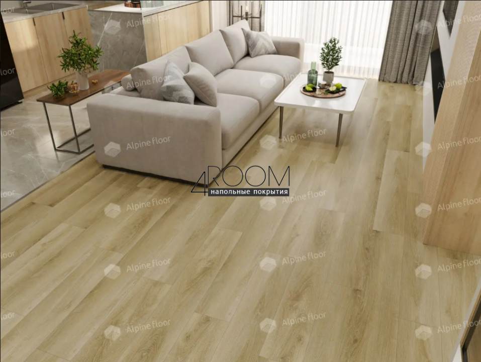 Каменно-полимерная замковая SPC плитка Alpine Floor Баварский лес ЕСО 9-12 MC, 1220х183мм, 6/0,55мм с встроенной подложкой, 43 класс