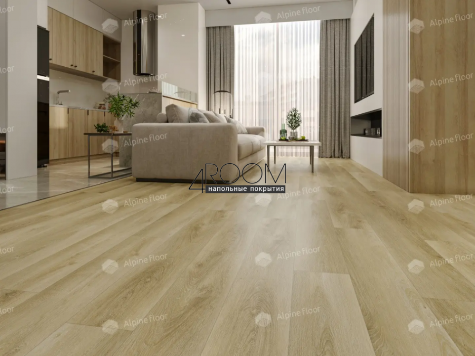 Каменно-полимерная замковая SPC плитка Alpine Floor Баварский лес ЕСО 9-12 MC, 1220х183мм, 6/0,55мм с встроенной подложкой, 43 класс
