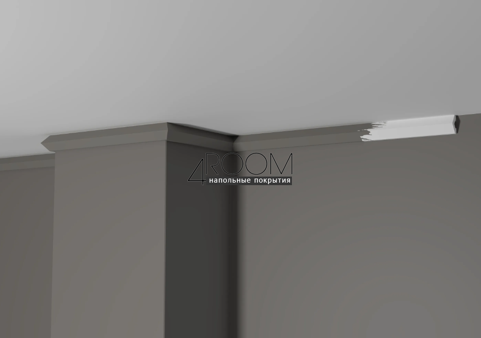 Потолочный плинтус/карниз из дюрополимера под покраску Decor-Dizayn DD642(3М), 20х13х3000мм