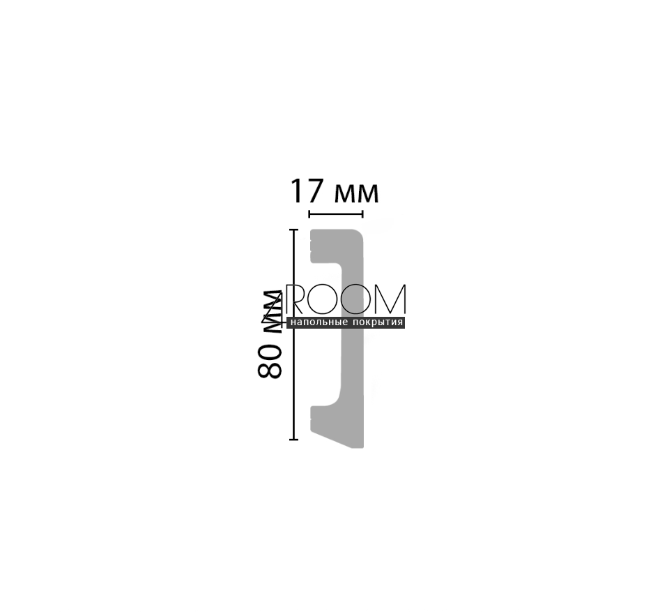 Цветной плинтус - молдинг из дюрополимера Decomaster D235-117, 80х17х2400мм