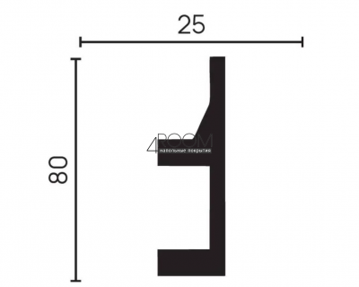 Молдинг из дюрополимера под покраску под скрытую подсветку Decor-Dizayn DD615, 80x25х2000 мм