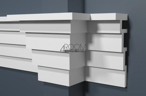 Молдинг из дюрополимера под покраску Decor-Dizayn DD514, 120x43х2000 мм