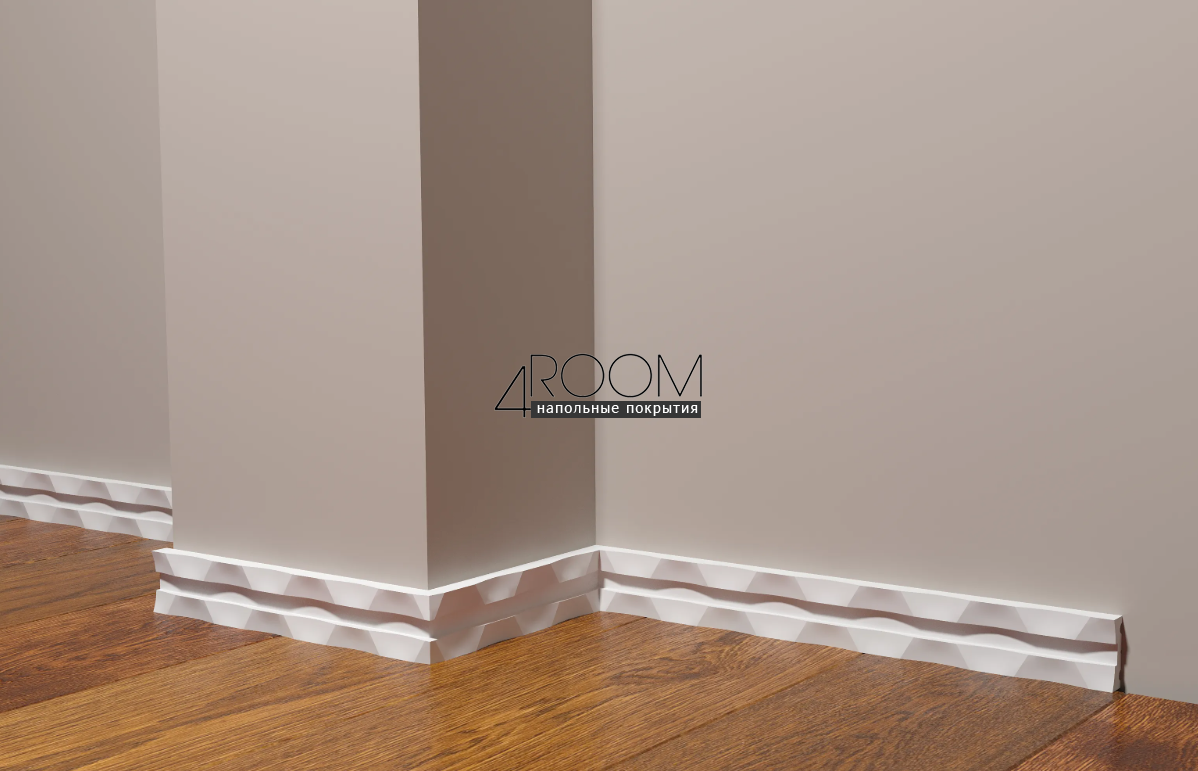 Плинтус из дюрополимера под покраску Decor-Dizayn DD636, 32,8х10х2000мм