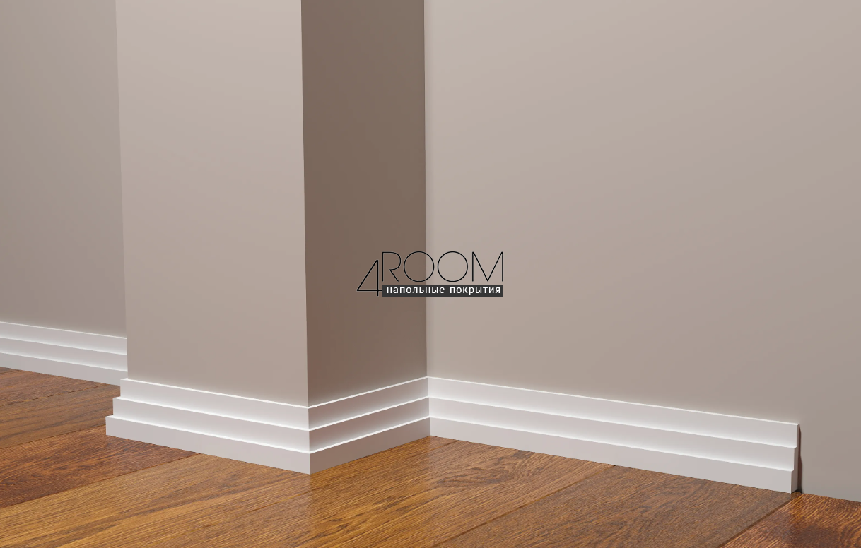 Плинтус из дюрополимера под покраску Decor-Dizayn DD624, 42х12х2000мм
