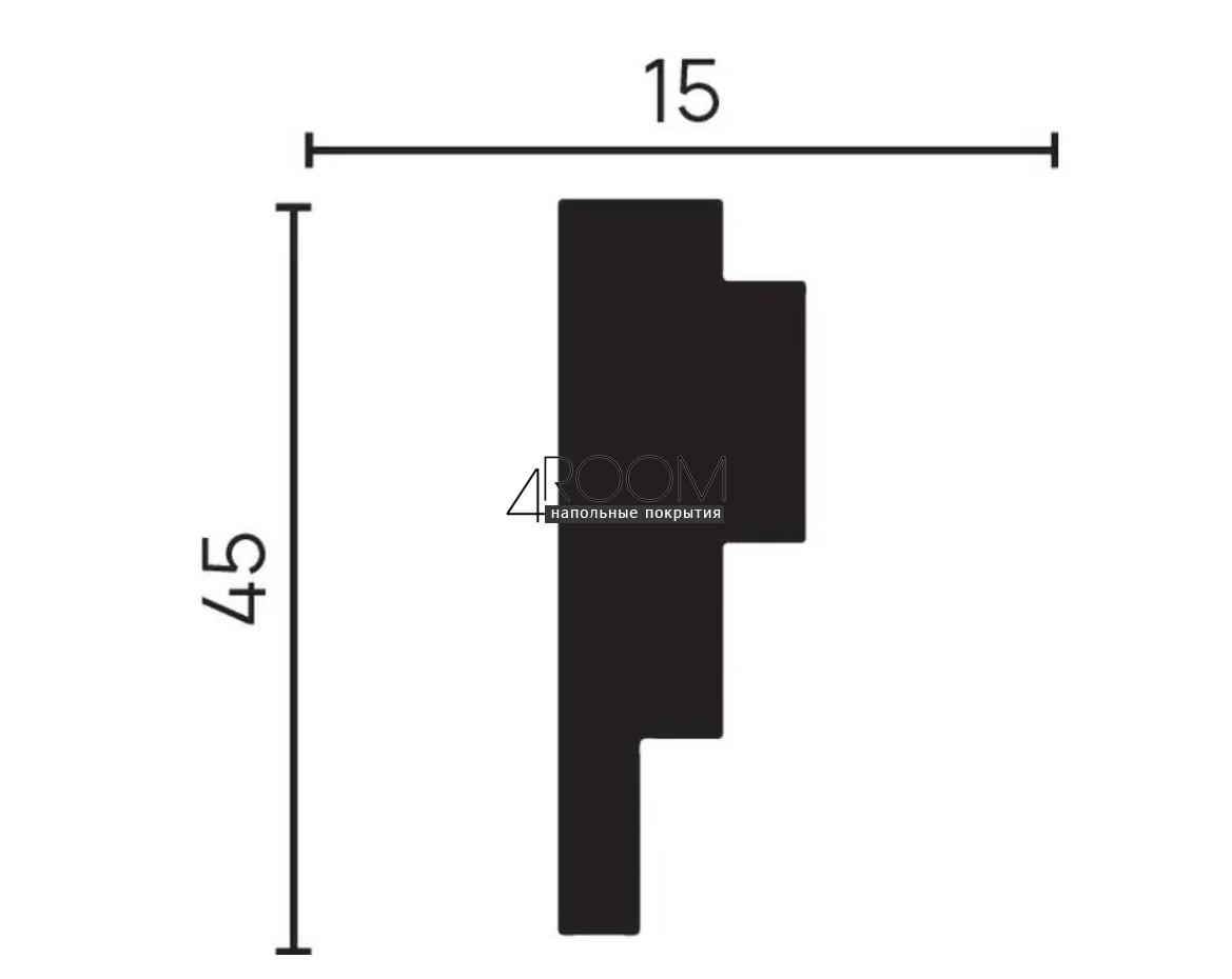 Плинтус из дюрополимера под покраску Decor-Dizayn DD625, 45х15х2000мм