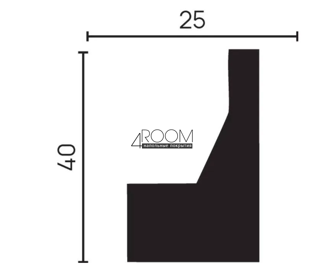 Плинтус из дюрополимера под покраску Decor-Dizayn DD616, 40х25х2000мм