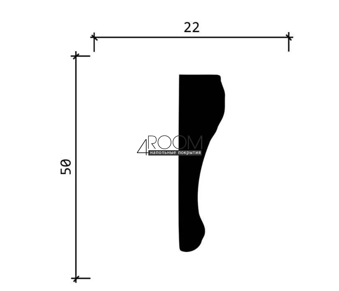 Плинтус из дюрополимера под покраску Decor-Dizayn DD151А, 50х22х2000мм