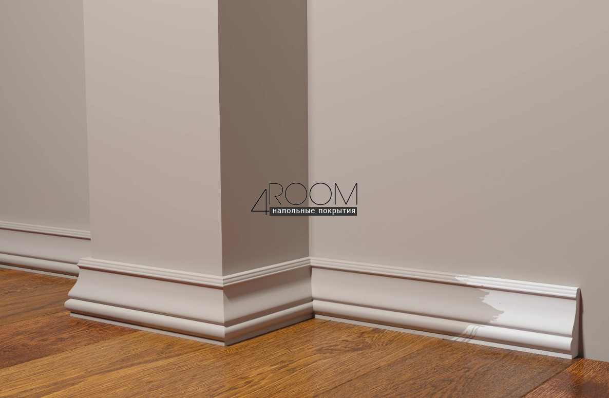 Плинтус из дюрополимера под покраску Decor-Dizayn DD161А, 60х20х2000мм