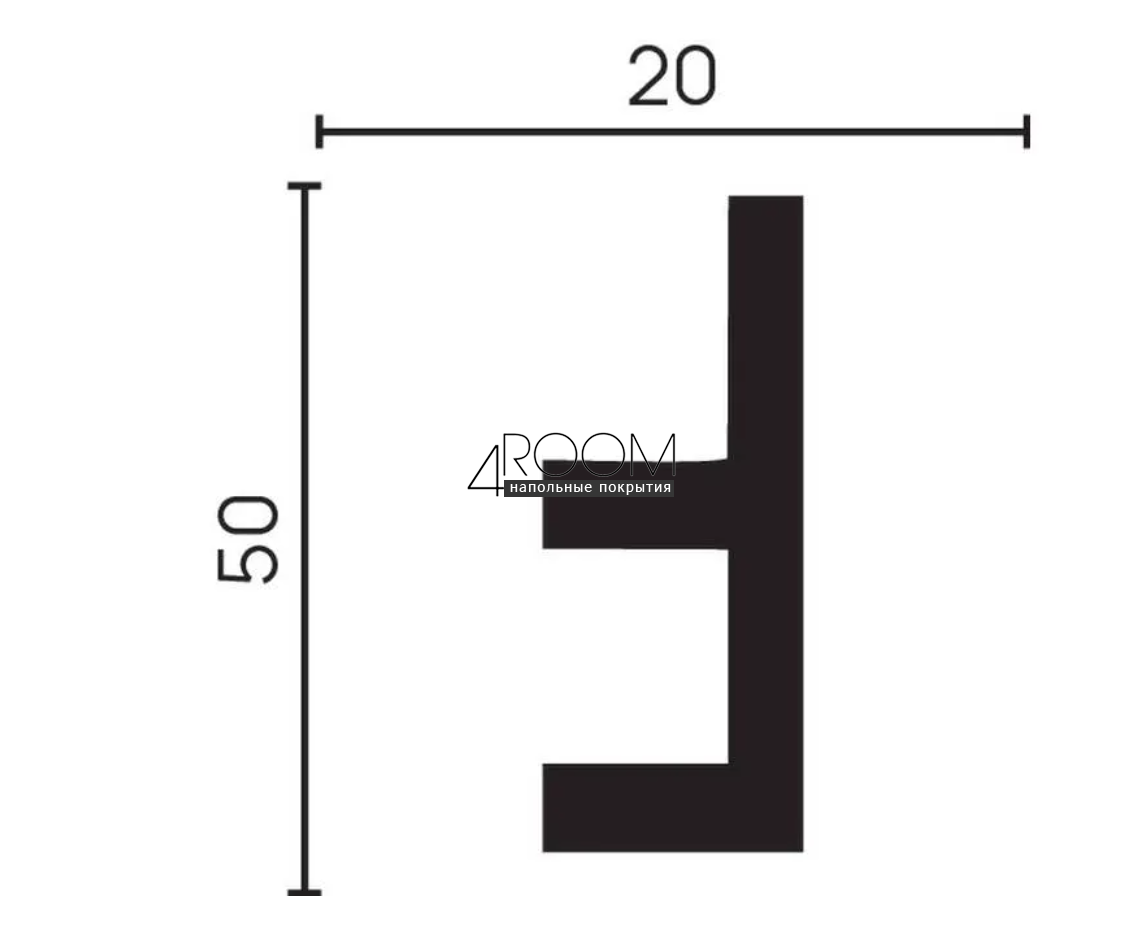 Плинтус из дюрополимера под покраску Decor-Dizayn DD617, 50х20х2000мм