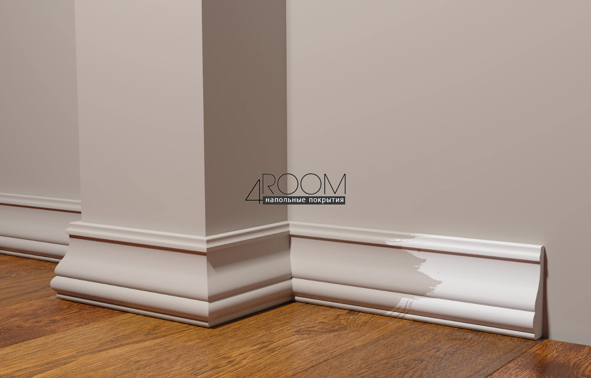 Плинтус из дюрополимера под покраску Decor-Dizayn DD152А, 85х25х2000мм
