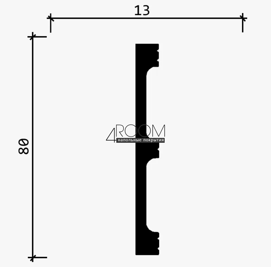 Цветной плинтус из дюрополимера Decor-Dizayn 708-64SH, 80х13х2400мм