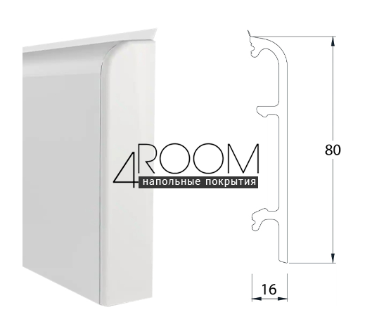 Плинтус Comfort Classic Soft 80 Дуб Мокка 204, 80х16х2200мм