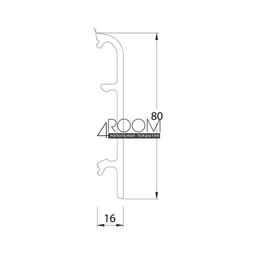 Плинтус Comfort Classic Soft 80 Акация 424, 80х16х2200мм