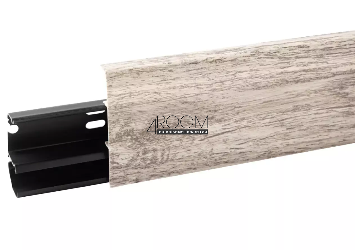 Пластиковый напольный плинтус Aberhof ABF 70 Дуб Филадельфия 7131, 70х26х2200мм