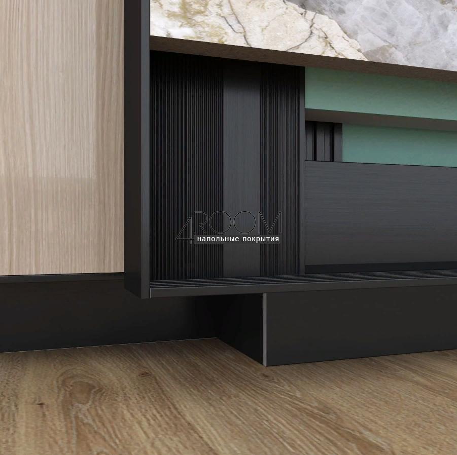 Теневая алюминиевая рейка Laconistiq MULTILEVEL NEW для TV зон и разноуровневых стен, 46.5x28.7x3000мм, черный анод