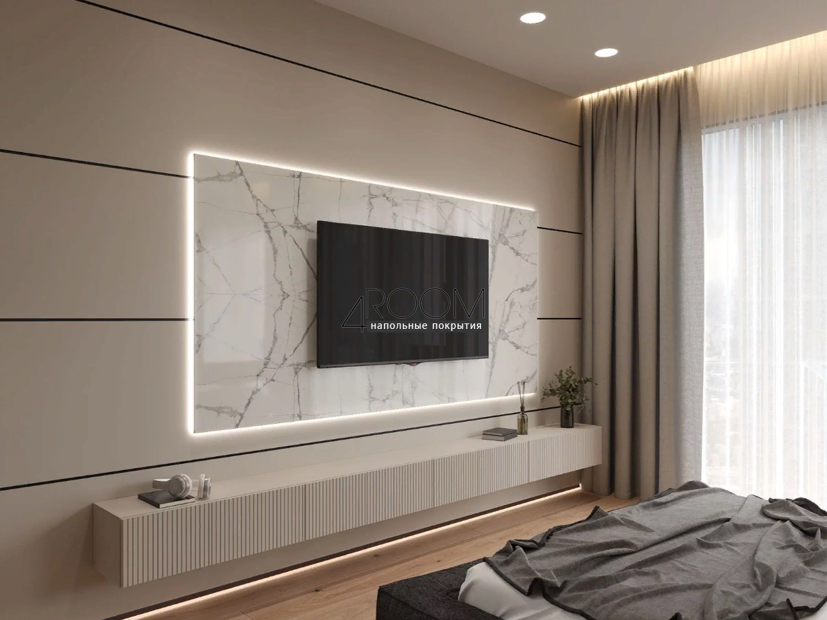 Теневая алюминиевая рейка Laconistiq MULTILEVEL NEW для TV зон и разноуровневых стен, 46.5x28.7x3000мм, черный анод