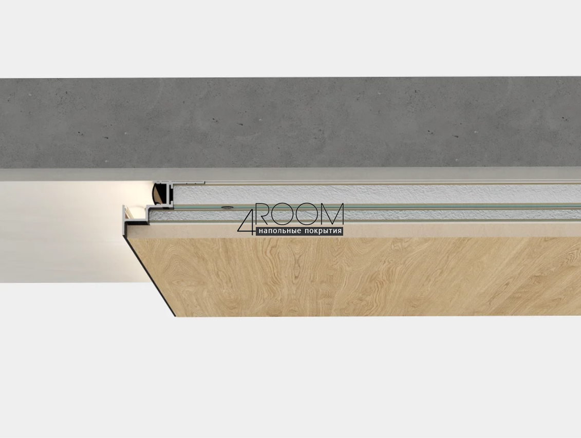 Теневая алюминиевая рейка Laconistiq MULTILEVEL DUAL, 46,7x31x3000мм, Золото анод