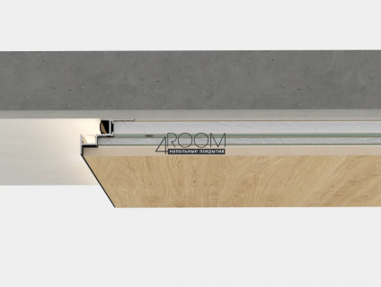 Теневая алюминиевая рейка Laconistiq MULTILEVEL DUAL, 46,7x31x3000мм, Черный анодированный