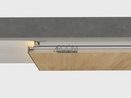 Теневая алюминиевая рейка Laconistiq MULTILEVEL DUAL, 46,7x31x3000мм, Черный Муар