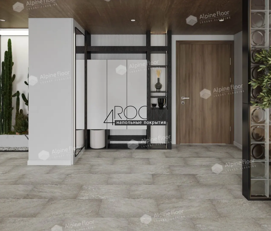 Каменно-полимерная замковая SPC плитка Alpine Floor Stone Mineral Core Шеффилд ECO 4-13 MC 4мм/0,5мм защитный слой