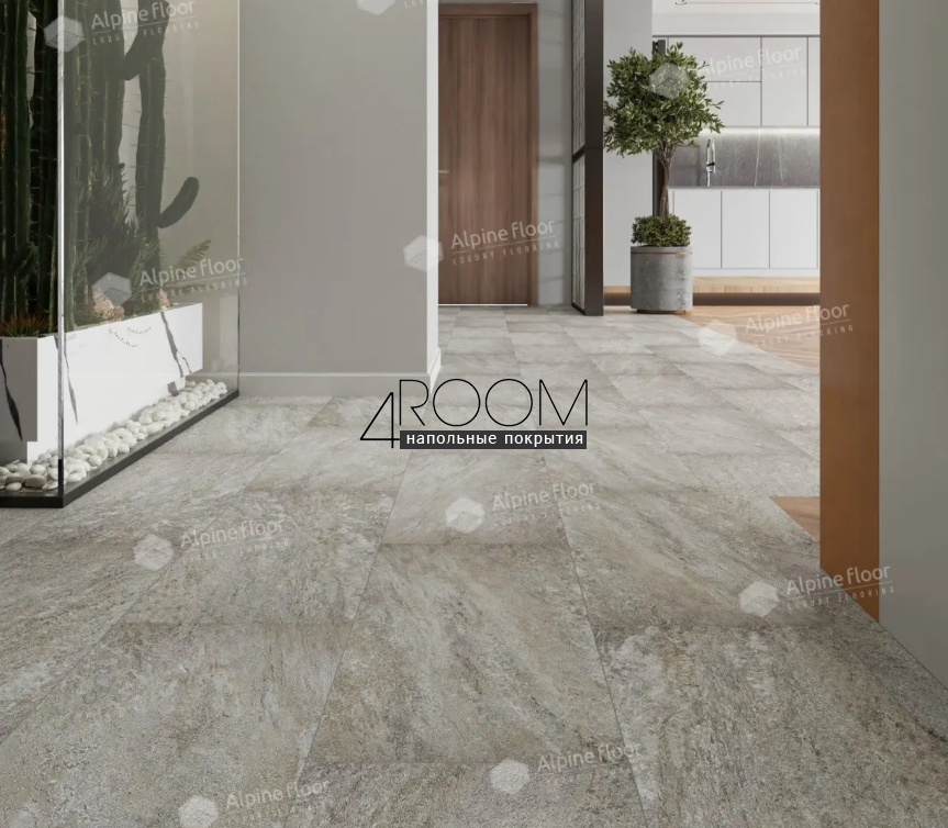 Каменно-полимерная замковая SPC плитка Alpine Floor Stone Mineral Core Шеффилд ECO 4-13 MC 4мм/0,5мм защитный слой