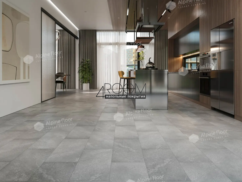 Каменно-полимерная замковая SPC плитка Alpine Floor Stone Mineral Core Блайд ECO 4-14 MC 4мм/0,5мм защитный слой