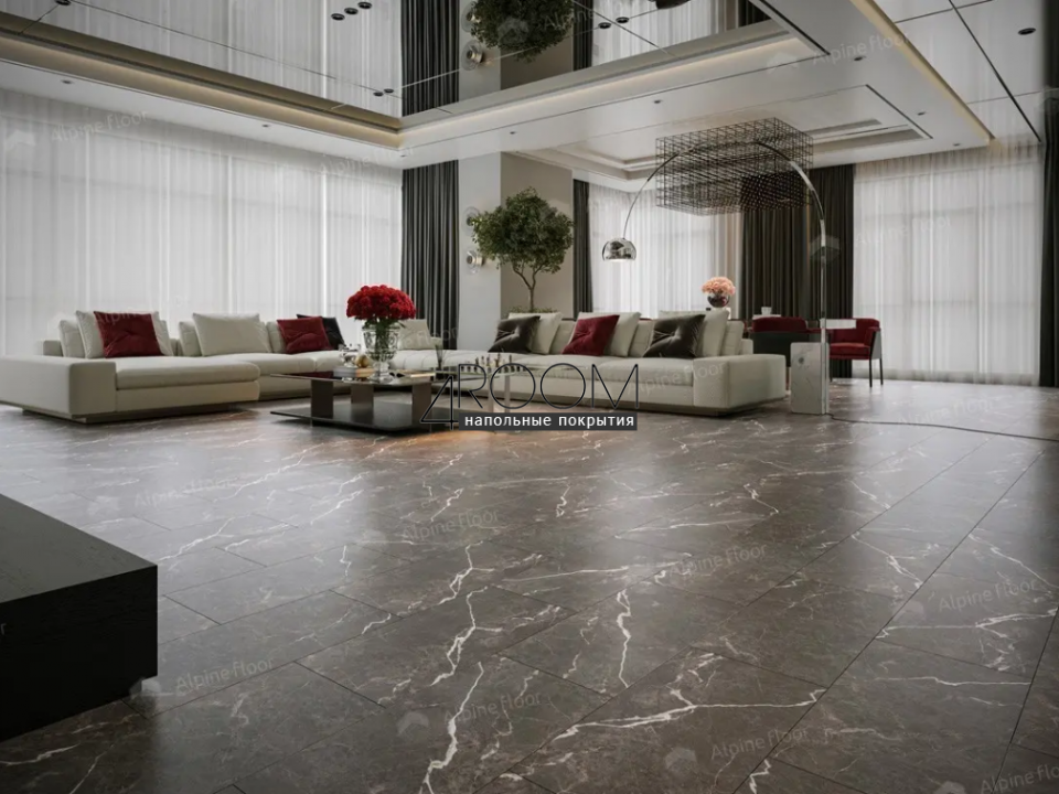 Каменно-полимерная замковая SPC плитка Alpine Floor Stone Mineral Core Сторм ЕСО 4-29 MC 4мм/0,5мм защитный слой