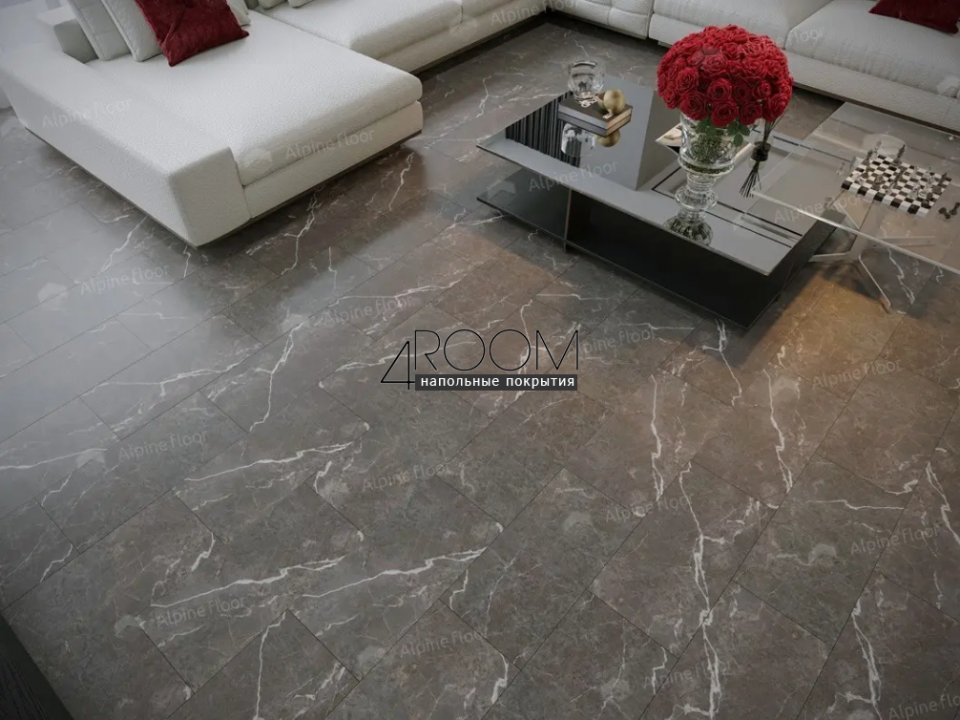 Каменно-полимерная замковая SPC плитка Alpine Floor Stone Mineral Core Сторм ЕСО 4-29 MC 4мм/0,5мм защитный слой