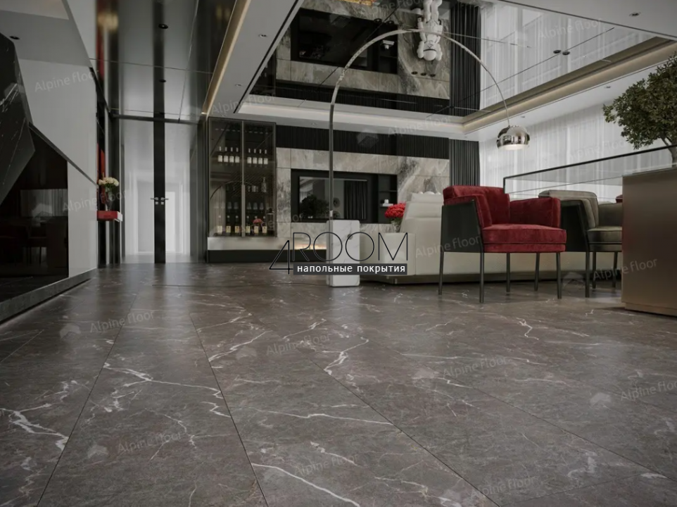 Каменно-полимерная замковая SPC плитка Alpine Floor Stone Mineral Core Сторм ЕСО 4-29 MC 4мм/0,5мм защитный слой