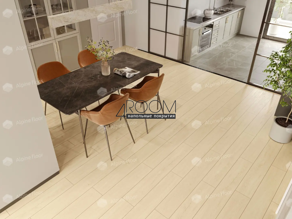 Каменно-полимерная замковая SPC плитка Alpine Floor Секвойя (Sequoia), Секвойя Калифорния ЕСО 6-6 SPC, 1220х183мм, 4/0,5мм, 43 класс