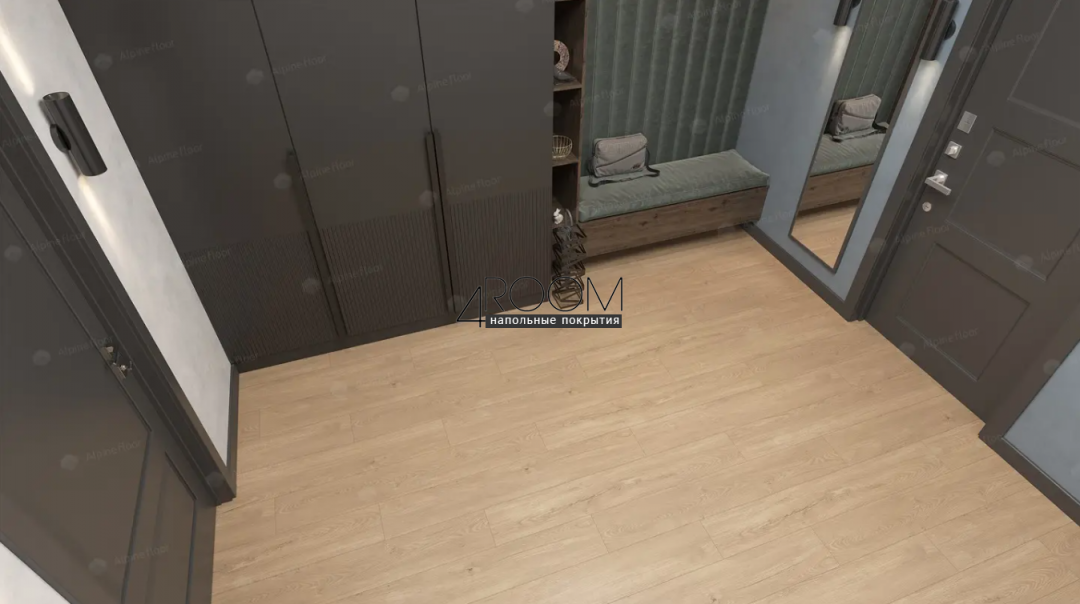 Каменно-полимерная замковая SPC плитка Alpine Floor Секвойя (Sequoia), Секвойя Натуральная ЕСО 6-9 SPC, 1220х183мм, 4/0,5мм, 43 класс