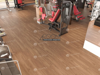 Каменно-полимерная замковая SPC плитка Alpine Floor Секвойя (Sequoia), Секвойя Темная ЕСО 6-12 SPC, 1220х183мм, 4/0,5мм, 43 класс