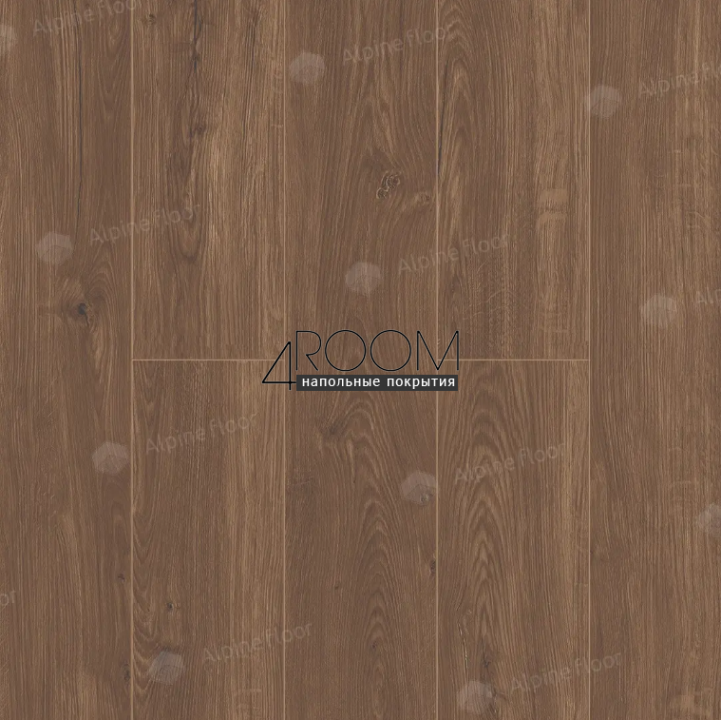 Каменно-полимерная замковая SPC плитка Alpine Floor Секвойя (Sequoia), Секвойя Темная ЕСО 6-12 SPC, 1220х183мм, 4/0,5мм, 43 класс
