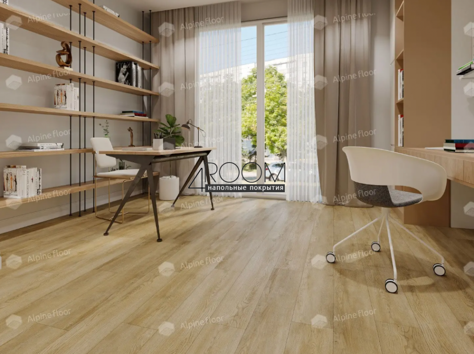 Каменно-полимерная замковая SPC плитка Alpine Floor Секвойя (Sequoia), Секвойя Венето ЕСО 6-13 SPC, 1220х183мм, 4/0,5мм, 43 класс