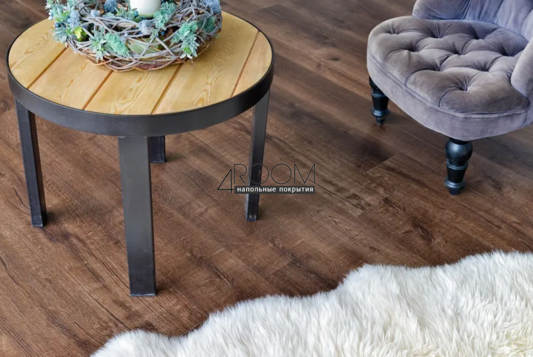 Каменно-полимерная замковая SPC плитка Alpine Floor Натуральное дерево (Real Wood), Кофейный дуб Мокка ECO 2-2 MC, 1220х183мм, 4/0,5мм, 43 класс