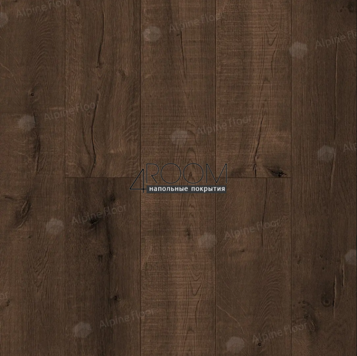 Каменно-полимерная замковая SPC плитка Alpine Floor Натуральное дерево (Real Wood), Кофейный дуб Мокка ECO 2-2 MC, 1220х183мм, 4/0,5мм, 43 класс