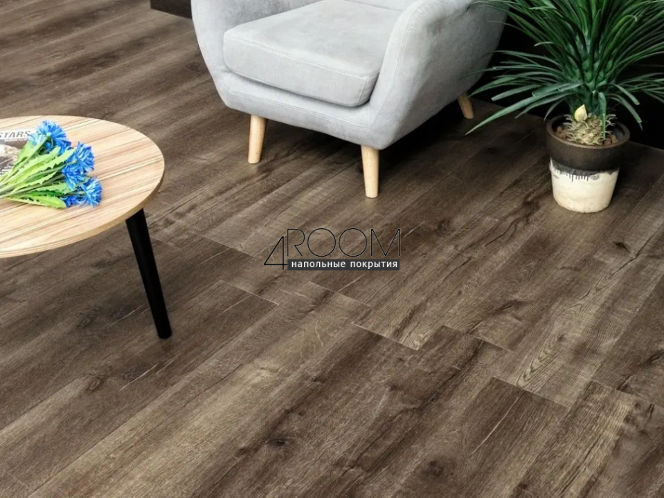 Каменно-полимерная замковая SPC плитка Alpine Floor Натуральное дерево (Real Wood), Вермонтский дуб Vermont ЕСО 2-3 MC, 1220х183мм, 6/0,5мм, 43 класс