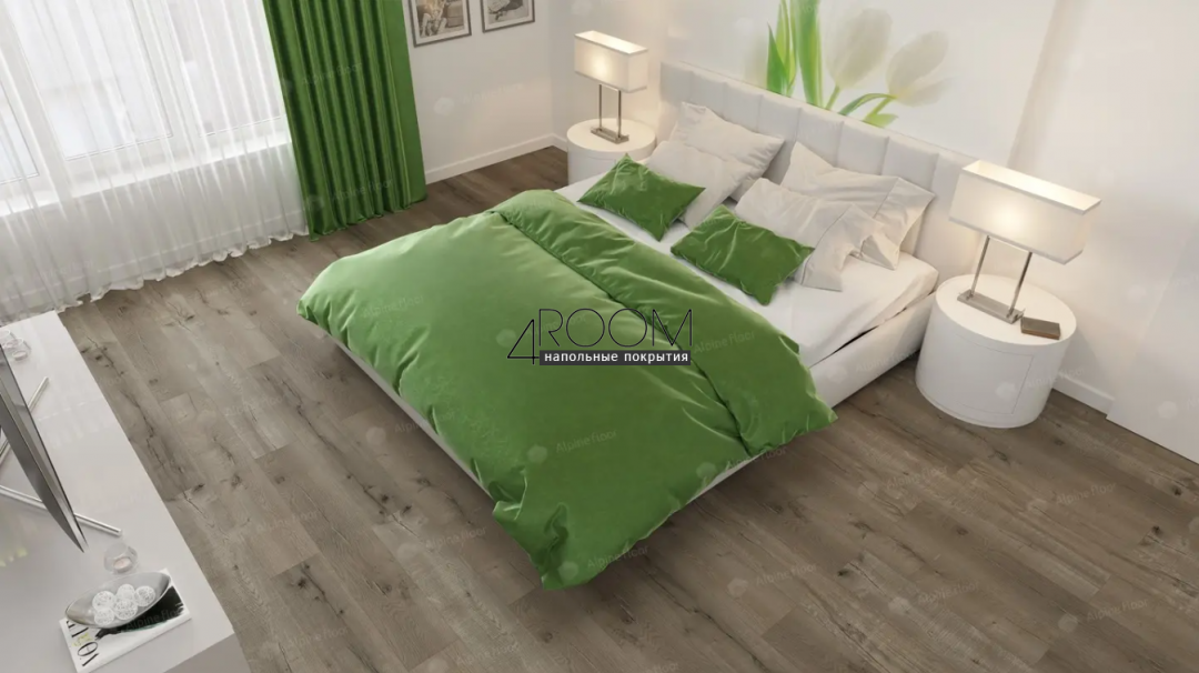 Каменно-полимерная замковая SPC плитка Alpine Floor Натуральное дерево (Real Wood), Заповедный дуб Verdan ECO 2-4 MC, 1220х183мм, 6/0,5мм, 43 класс
